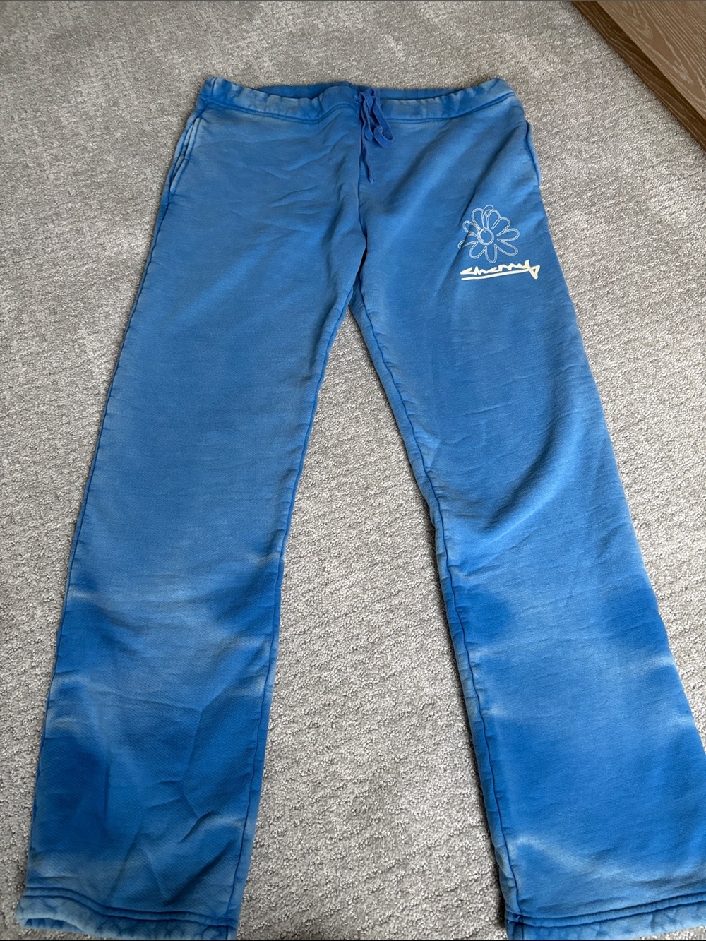Cherry LA Blue Drawstring Sweatpants with White Daisy Logo